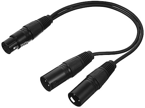 Veemoon Splitter Cable Female to Male Audio Adapter for Microphones Compatible Stage Lighting and Musical Instruments Easy Connection and Storage