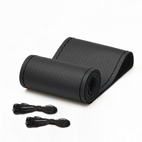 Yolistar Coprivolante auto(Nero),Coprivolante da Cucire,Coprivolante Auto Universale,Coprivolante auto da Cucire,Traspirante e Antiscivolo in Pelle Morbida Microfibra per Volanti con Diametro37-38 cm
