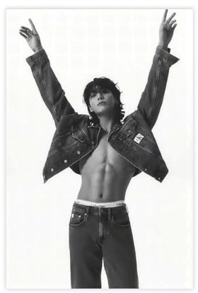 MOHTOY K-Pop BTS Jungkook Poster, 1 Leinwand-Poster, Wandkunst, Dekordruck, Bild Gemälde für Wohnzimmer, Schlafzimmer, Dekoration, ungerahmt, 30 x 45 cm