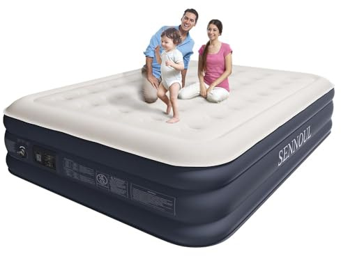 SENNOUL Air Mattress Queen with Built in Pump,18 Raised Blow up Bed,800lb