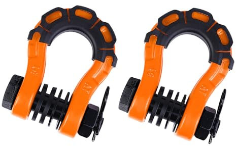 EIOLWJIEO 2 Stück Metall 2er Pack 3/4 D Ring Schäkel Schäkel Schäkel U Haken 8 Tonnen maximale Bruchfestigkeit mit 3/4 Schraubstift Heavy Duty, Orange