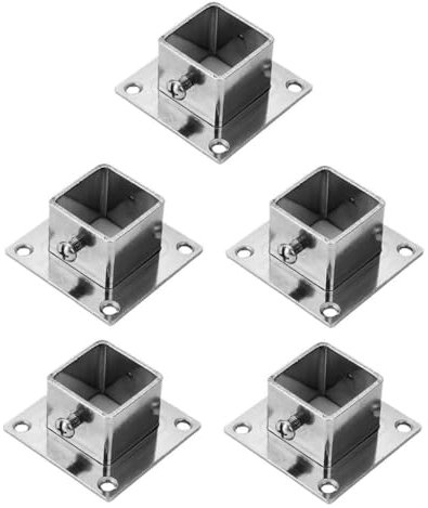 Kuntesetty 5er Set Quadratische Pfostenhalterung Aus Edelstahl für Geländer Und Briefkästen, Innendurchmesser 30 mm