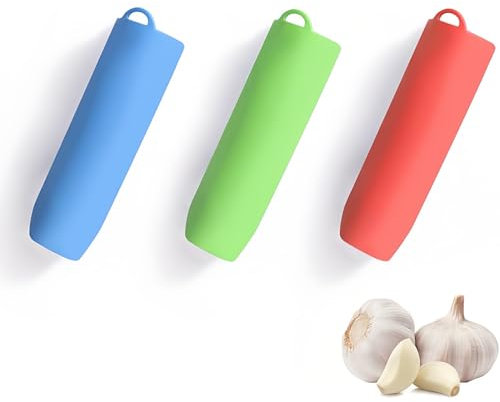 3 Piezas Pelador de Ajo Silicona, Pinzas Pela Ajos,Pelador de Ajos Manual Silicona, Pela Ajos Silicona, Pelador de Ajos Rueda, Maquina para Pelar Ajos, para Gadgets de Cocina