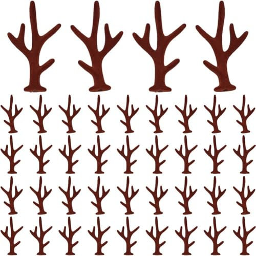Zghhc Weihnachts-hirschhorn, 20 Paar Mini-geweihe Zum Basteln, Beflockung, Hirschgeweih-haarspangen, DIY-Stirnband-zubehör, Niedliches Gefälschtes Geweih, Foto-Requisiten, Dekoration