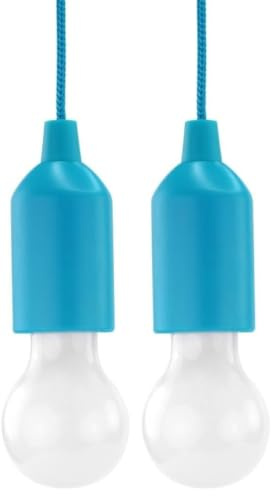 HyCell Pull Light in blau mit Zugschalter inkl. AAA Batterien - tragbare LED Lampe - mobile Leuchte ideal für Garten Schuppen Zelt Camping Dachboden Kleiderschrank oder Party Dekoration