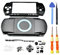 Hzxkqmil Kit de Repuesto de Carcasa Cubierta de Cáscara Completa + Juego de Tornillos y Botones para Sony PSP 1000 PSP1000 Consola (Negro)