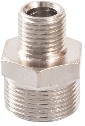 M8 M10 M12 M14 M16 Metric Male to Male Thread Brass Nickel Plated Reducer Pipe Fitting Connector Adapter OSBCMZGE(M10x1 to M14x1)