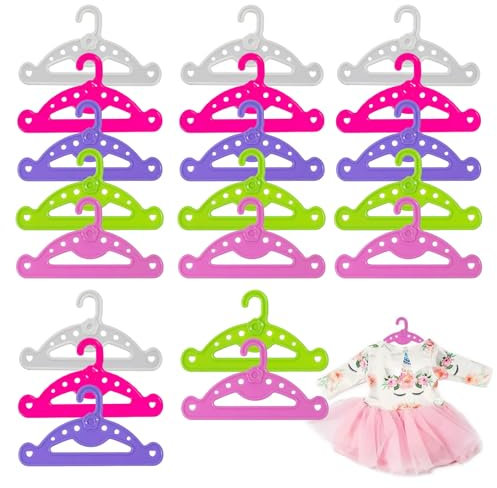 20 Stück Baby Born Kleiderbügel, Puppen Kleiderbügel, Puppen Kleiderbügel für Puppen kleiderschrank, Puppenbügel für Baby Born Kleiderschrank