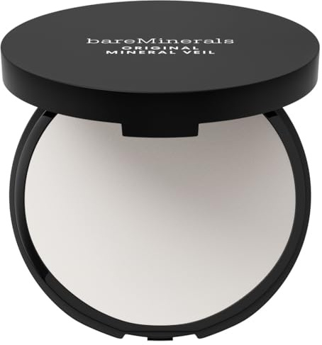 bareMinerals ORIGINAL Mineral Veil Kompakt-Fixierpuder, talkfrei | Federleichter Weichzeichner-Puder fixiert Make-up & verfeinert Poren langfristig. Inklusive Quaste für soft-mattes Finish