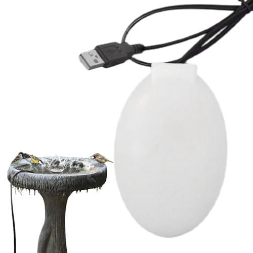 Vogeltränke-Heizung – thermostatisch gesteuerter Aluminium-Vogel-Warmwasserbereiter, Hühner-Warmwasserbereiter, 15 W sicherer tauchbarer Vogeltränke-Wärmer für Vogeltränke im Winter, USB-Aufladung
