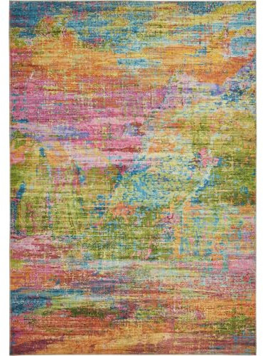 -LUXOR- living Teppich Wohnzimmer Polino im Vintage Design - Wohnzimmerteppich Teppich Kurzflor Digitaldruck in zeitlosem Design 160 x 230 cm Multi