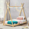 DELUKE® Kinderbett 90x200 ANUK aus Bambus - mit Matratze, Lattenrost | Tipi-Optik | Einzelbett Tipibett Hausbett Kinderzimmer Bodenbett Montessori Bett