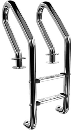 Échelle De Piscine, Marchepied De Piscine, Marchepied Enterré en Acier Inoxydable À 2 Ou 3 Marches, Facile À Monter for Piscine(2,2Step)