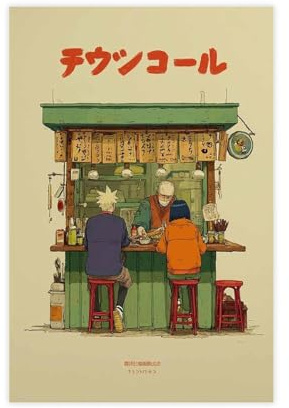 IYTAFGYT Ramen Bar-Poster, Leinwand, Poster, Schlafzimmer, Dekoration, Landschaftsdekoration, Geschenk, 20 x 30 cm
