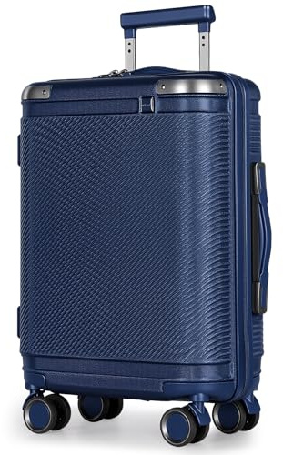 Tavoxda Handgepäck Koffer 55x40x20cm Ryanair, ABS Hartschalenkoffer-Blau | Trolley Reisekoffer mit Verstellbarem Teleskopgriff, Rollkoffer mit TSA Schloss und sanften Rollen für Damen & Herren