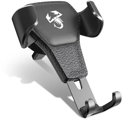 FHACAD Car Phone Holder for Fiat Punto 500 Abarth 595 124 SPider, Air Vent Car Phone Mount Cradle Adjustable Mobile Mount Cradle for Most Smartphones,Black
