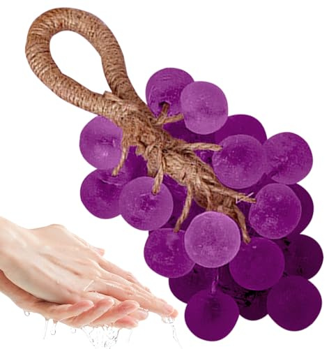 Grape Soap Handmade Scented Moisturizing Wash | Simulated Grape Bunch Natural Soap for Women Body Hand Skin Spot Clean Shower Bath Travel