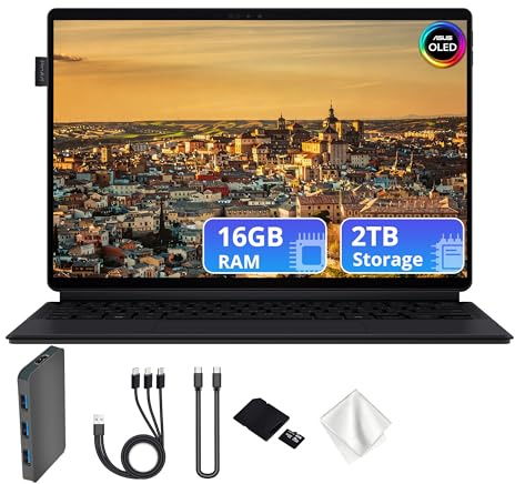ASUS ProArt - Computer portatile OLED 3K staccabile da 13, Snapdragon X Plus X1P-42-100, grafica Adreno, 16 GB LPDDR5X, 2 TB di memoria (SSD da 1 TB e docking station da 1 TB), Copilot+ PC, Wi-Fi 7