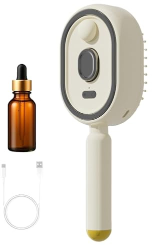 Cepillo De Vapor Para El Cabello | Peine desenredante recargable con y vaso medidor - Alisador de vapor para cabello | para pelo ondulado rizado grueso liso alisado diario viaje hogar chicas