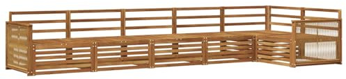 vidaXL Outdoor-Sofagarnitur 6 pcs Natur Massivholz Akazie, Patio-Sofa, langlebige Gartensitzmöbel, modernes Lounge-Set für Komfort im Freien