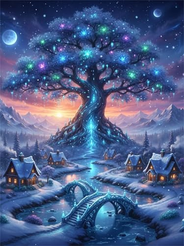 Magic Tree 4000 Piece Jigsaw Puzzles for Adults, Colourful, Challenging & Brainteasing Adult Puzzles 4000 Pieces Village, Fun jigsaws for The Whole Family 56x34 inch