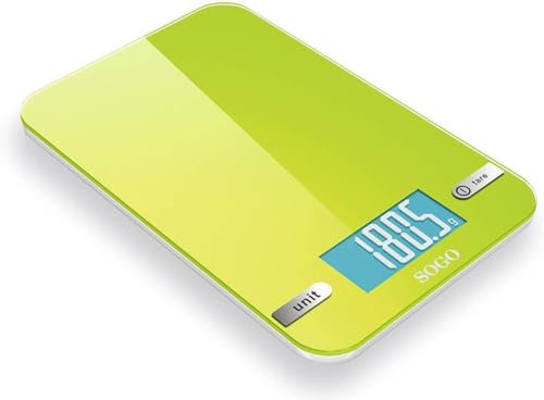 Sogo Báscula de Cocina electrónica de Cristal, Verde (SS-3960G)