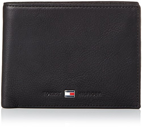 Tommy Hilfiger Herren Geldbeutel Johnson Cc and Coin Pocket aus Leder, Schwarz (Black), Einheitsgröße