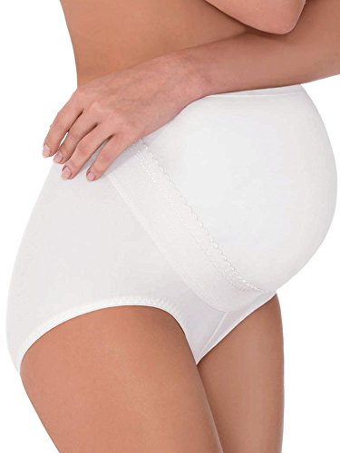Lady Bella Lingerie Mamma Mia P0226 Guaina Gravidanza in Cotone Elasticizzato Made in Italy Pancera Gestante Contenitiva con Fascia di Sostegno su Pancia e Supporto Lombare (7, Bianco) by