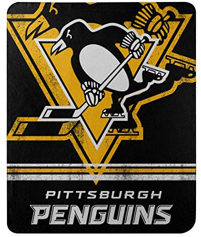 NHL FADE AWAY Fleece Decke Pittsburgh Penguins, Schwarz, 152 x 127 cm