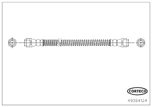 Corteco 49384124 Bremsschlauch hinten | 49384124 Kompatibel mit Amarok (2HA, 2HB, S1B, S6B, S7A, S7B, Agd),amarok Pritsche/fahrgestell (S1B, S6B, S7B)
