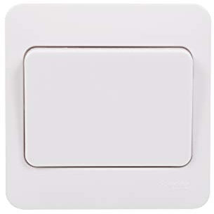 Schneider Electric - Perfil redondeado elevado moldeado blanco Lisse (LWM) - Dispositivos de cableado Construcción de urea antimicrobiana duradera - Interruptor basculante de 1 banda de 2 vías de