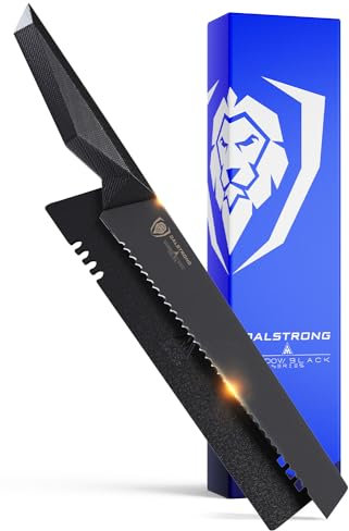 DALSTRONG Bread Knife - 9 (23 cm) - Shadow Black Series - Black Titanium Nitride Coated HC Steel - Sheath - NSF Certified