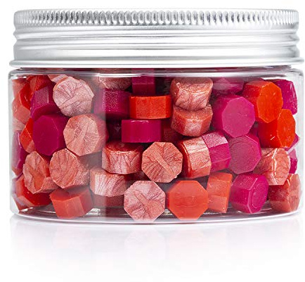 Mceal 200 Pieces Sealing Wax Beads Red Mix Three Colors