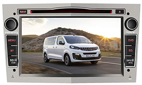 AWESAFE Autoradio GPS Navigateur pour Opel Voiture 7 Pouces unité de tête stéréo Voiture 2 Din avec Lecteur de CD DVD USB SD Bluetooth 720P Video FM AM RDS Wince Système (Gris)