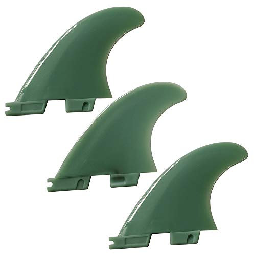 UP100 Tri G5 Fins pour Planche de Surf FCS II pour Palmes FCS 2 Palmes de Sup 1 Centre + 2 côtés 2 Couleurs (Vert foncé)