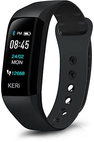 Audar KERi Fitness Armband mit Blutdruck- und Blutsauerstoffmessung Pulsmesser Kalorien- und Schrittzähler Müdigkeit- & Schlafmonitor Stoppuhr Farbdisplay Anruf SMS IP67 Schutz für Damen Herren Kinder