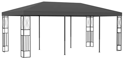 vidaXL Pavillon Großräumig Festzelt Partyzelt Gartenpavillon Gartenzelt Bierzelt Garten Zelt 3x6m Anthrazit Stoff Stahl Dach mit PA-Beschichtung