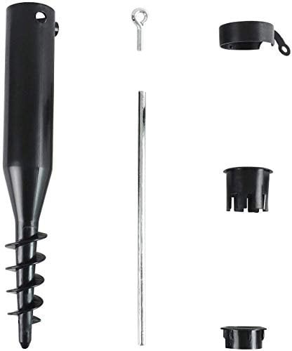 Heavy Duty Black Plastic Screw in Style Ground Spike for Rotary Washing Line, Parasol, Flags, Activity Poles, Bird Feeders, Rotary Airers - No Need for Concrete