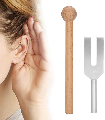 Brrnoo 4096Hz Hochfrequenz-Stimmgabel, medizinische Stimmgabel aus Aluminiumlegierung mit Holzhammer und Flanellbeutel - Vibration Sound Tool