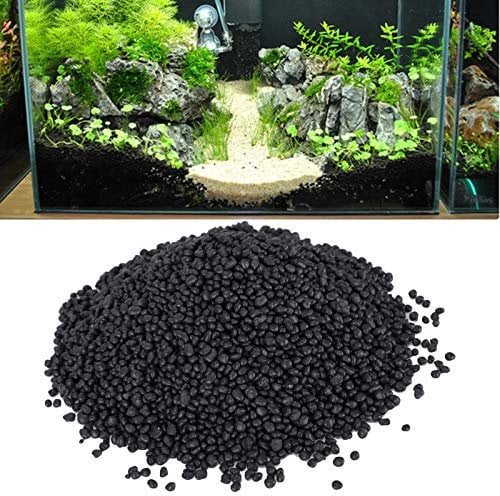 Aquarium Noir Gravier Substrat pour Poissons Plantes Aquatiques Aménagement Paysager Vases Sol 1 kg