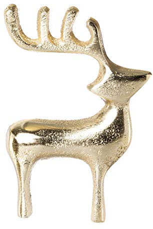 creativ home Aluminium Hirsch Kerzen - Pin. 7cm. Set mit 4 Kerzenstecker, Hirsche. Kerzenverzierung. Farbe: Gold 6220510-39