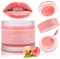 Lippenschlafmaske mit Kollagenpeptid, Pfirsichlippenpeeling-Feuchtigkeitscreme über Nacht für die Lippenhautpflege Lippenbehandlung repariert trockene,rissige, schälende Lippenmaske,Lippenbalsam