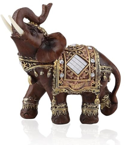 Estatua Elefante, Buena Suerte Estatua Elefante Feng Shui Elefante Decoración Figurilla Elefante de la Suerte Riqueza Escultura de elefante para el hogar