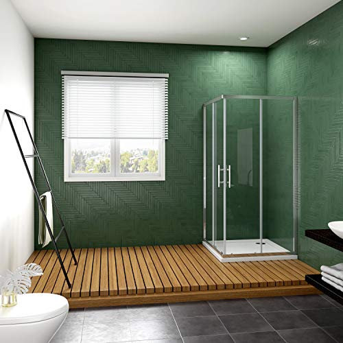 Porta Scorrevole per Box Doccia Angolare 120x90x195 cm in Vetro Temperato Trasparente Anticalcare da 6 mm Profili in Alluminio Cromo Ludico