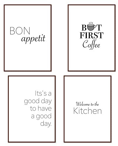 Bartschibär 3 Kinderzimmer Poster Set - Wandbilder, Deko Bilder Kinderzimmer - Kinderzimmer Poster - Mädchen und Jungen, Babyzimmer Deko, Wandposter - Löwe, Elephant, Zebra (Küche 1, A4)