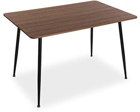 Versa Iulia Esstisch für Küche, Terrasse, Garten oder Esszimmer, Maßnahmen (H x L x B) 75 x 80 x 120 cm, Holz, PVC und Metall, Farbe: Braun und schwarz
