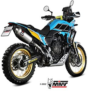 MIVV Pot d'échappement homologué SLIP-ON DAKAR BLACK Compatible avec Yamaha TENERE' 700 2019 2020 2021 2022