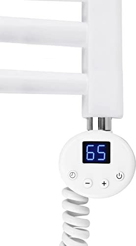 S'AFIELINA Heizstab Heizpatrone 300W mit digitalem Thermostat für Badheizkörper, Heizelement aus Edelstahl Weiß Elektroheizstab Heizung Heizkörper Handtuchtrockner