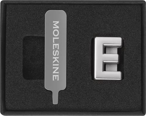 Moleskine Pin per Taccuino o Agenda Lettera E, Spilla Lettere, Personalizza la Chiusura con Elastico, Idee Regalo Personalizzato, Colore Argento