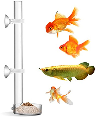 TIESOME Mangeoire en acrylique transparent et durable pour crevettes d'aquarium - Tube d'alimentation assemblé pour aquarium - 25 cm